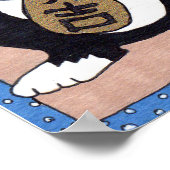 Japanisch Lucky Tuxedo Cat Maneki Neko Folk Kunst Poster (Ecke)