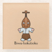 Japanisch Lute Man Biwa-bokuboku: Cartoon Yokai Glasuntersetzer (Vorderseite)