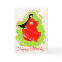 Japanisch Maiko Birthday Card