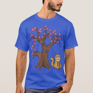 Japanisch Maine Coon Cat Mama Cherry Blossom T - S T-Shirt