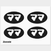 Japanisch Mama マ | Nihongo Language Ovaler Aufkleber (Blatt)