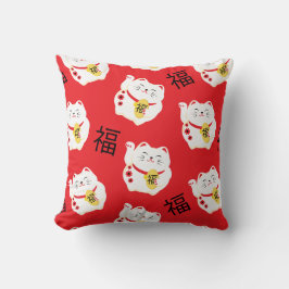 Japanisch Maneki Neko Good Fortune Cat Kissen