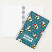 Japanisch Maneki Neko Lucky Cat Pattern Notizblock (Innen)