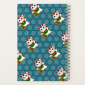 Japanisch Maneki Neko Lucky Cat Pattern Notizblock (Rückseite)