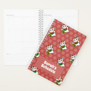Japanisch Maneki Neko Muster Planer