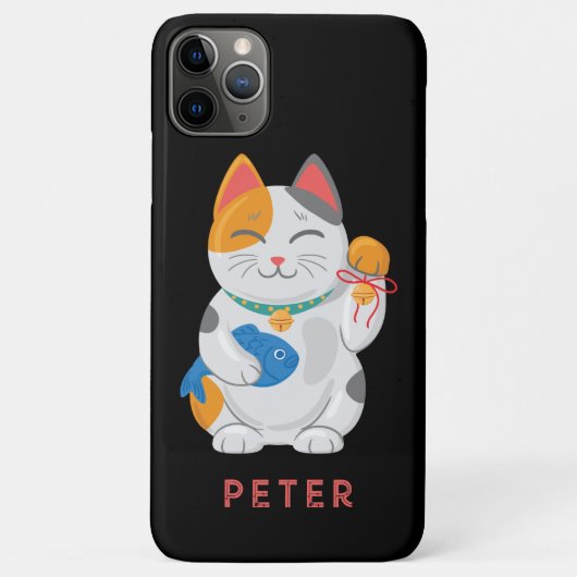 Japanisch Maneki Neko White Cat, viel Glück-Symbol Case-Mate iPhone Hülle (Rückseite)
