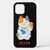 Japanisch Maneki Neko White Cat, viel Glück-Symbol Case-Mate iPhone Hülle (Rückseite)