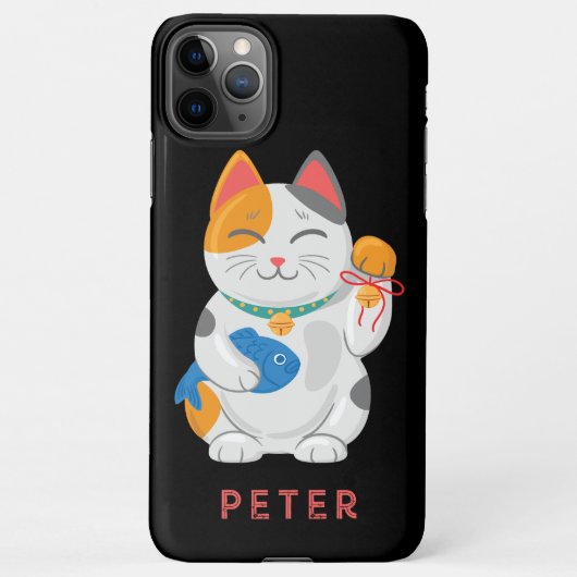 Japanisch Maneki Neko White Cat, viel Glück-Symbol iPhone Hülle (Rückseite)