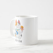 Japanisch Maneki Neko White Cat, viel Glück-Symbol Kaffeetasse (Vorderseite Links)