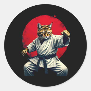 Japanisch Martial Art Judo Karate Cat für Männer F Runder Aufkleber