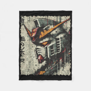 Japanisch Mecha Robot Head Vintag Anime Art Men Bo Fleecedecke