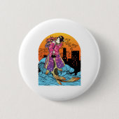 Japanisch Mermaid Monster Kaiju Ästhetik Button (Vorderseite)