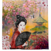 Japanisch mit einer Frau Duschvorhang (Vorderseite)