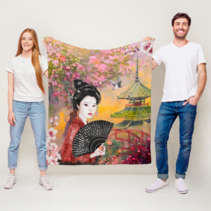 Japanisch mit einer Frau Fleecedecke