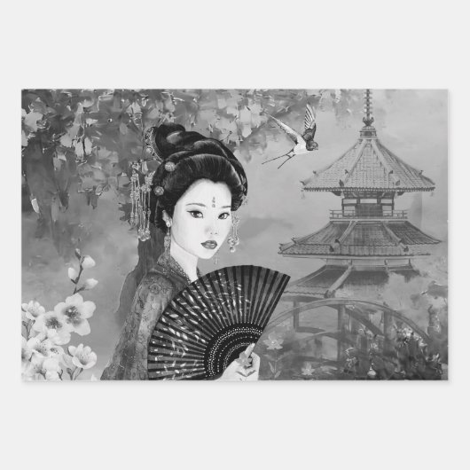 Japanisch mit einer Frau Geschenkpapier Set (Vorderseite 2)