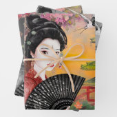 Japanisch mit einer Frau Geschenkpapier Set (Beispiel)