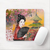 Japanisch mit einer Frau Mousepad (Mit Mouse)