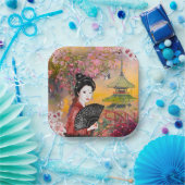 Japanisch mit einer Frau Pappteller (Party)