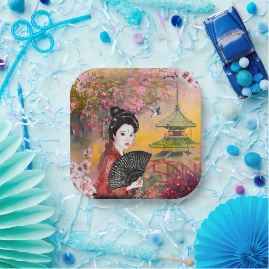 Japanisch mit einer Frau Pappteller (Party)