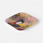 Japanisch mit einer Frau Pappteller (Gewinkelt)