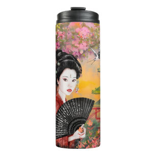 Japanisch mit einer Frau Thermosbecher