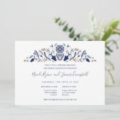 Japanisch Modern Koi Fish Probe Abendessen Hochzei Einladung (Stehend Vorderseite)