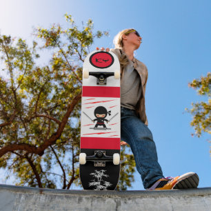 Japanisch Ninja Mit Monogramm Skateboard