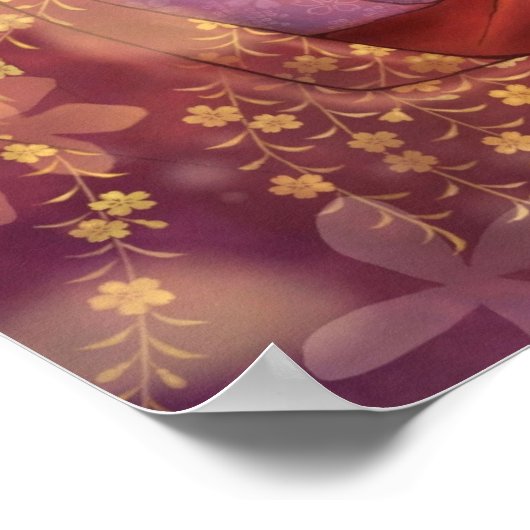 Japanisch Noh Mask Fantasy Art Poster (Ecke)