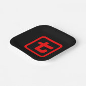 Japanisch Nummer sieben 七 【Nana】 Kanji Pappteller (Gewinkelt)