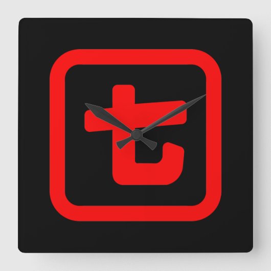 Japanisch Nummer sieben 七 【Nana】 Kanji Quadratische Wanduhr (Vorderseite)