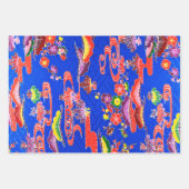 Japanisch Okinawan Blumendesign Geschenkpapier Set (Vorderseite)