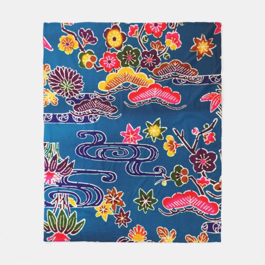 Japanisch Okinawan Dye (Bingata) Fleecedecke (Vorderseite)