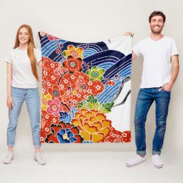 Japanisch Okinawan Dye (Bingata) Fleecedecke