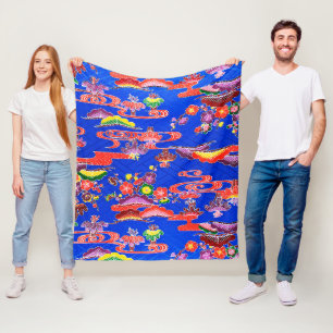 Japanisch Okinawan Dye (Bingata) Fleecedecke
