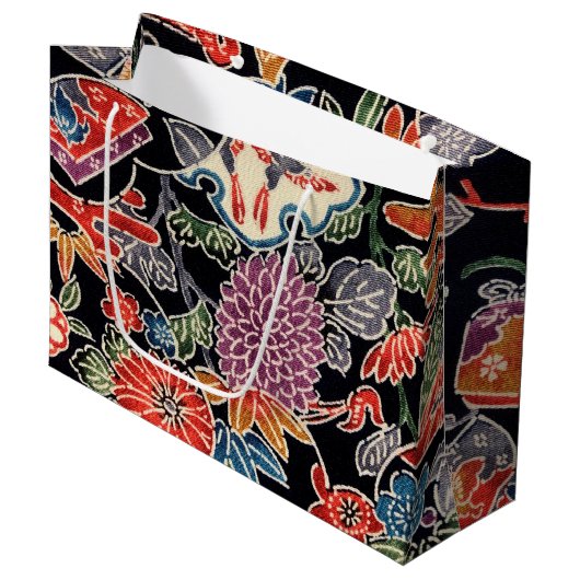 Japanisch Okinawan Dye (Bingata) Große Geschenktüte (Vorderseite Schrägansicht)
