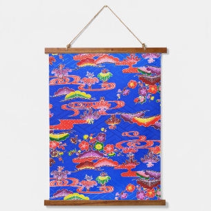 Japanisch Okinawan Dye (Bingata) Wandteppich Mit Holzrahmen