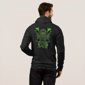 Japanisch Oni Art Samurai Skull Hoodie (Schwarz voll)
