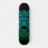 Japanisch Oni Mask Blue Skateboard (Vorne)
