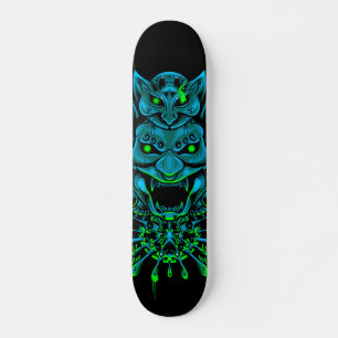 Japanisch Oni Mask Blue Skateboard