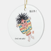 Japanisch Oni wa Soto! Keramik Ornament (Links)