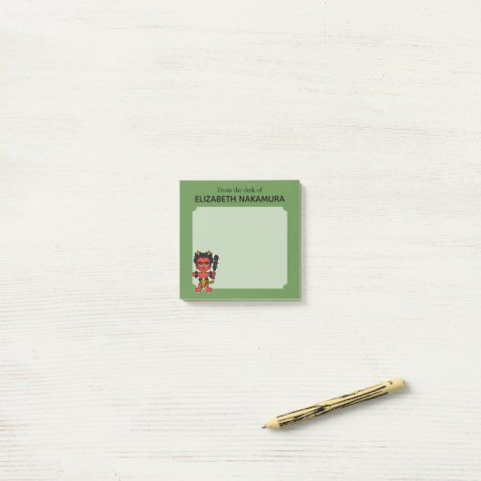 Japanisch Oni Yokai Monster - Personalisiert Post-it Klebezettel (Auf Schreibtisch)