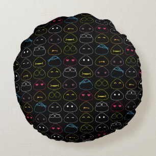 Japanisch Onigiri Fluo Muster Rundes Kissen