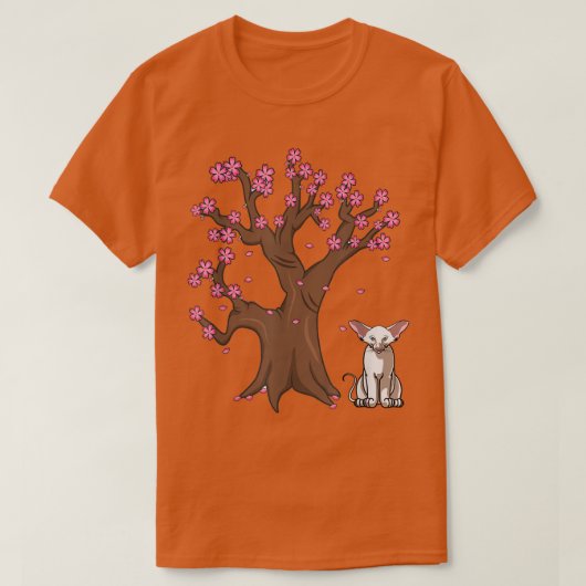 Japanisch Oriental Kurzhaarkatze Mama Cherry Bloss T-Shirt (Design vorne)