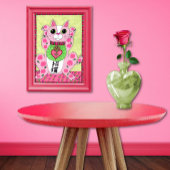 Japanisch Pink Lucky Cat Maneki Neko Kunst Poster