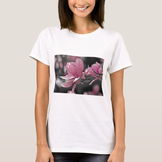 Japanisch Pink Saucer Magnolia T-Shirt (Vorderseite)