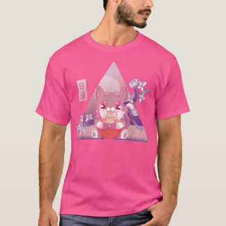Japanisch Ramen Cat Cherry Blossom Otaku T-Shirt