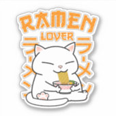 Japanisch Ramen Cat Ramen Lover Aufkleber (Vorderseite)