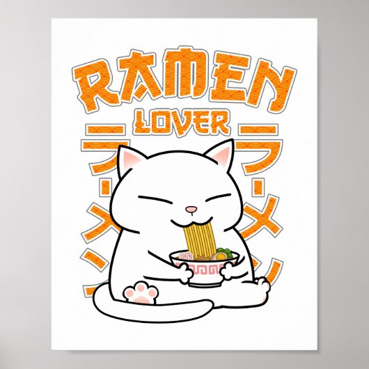 Japanisch Ramen Cat Ramen Lover Poster (Vorne)