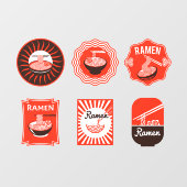 Japanisch Ramen Noodles serviert Hier Restaurant 2 Fensteraufkleber (Blatt)