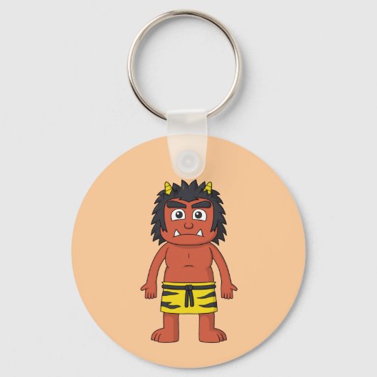 Japanisch Red Oni: Cool Yokai Schlüsselanhänger (Rückseite)